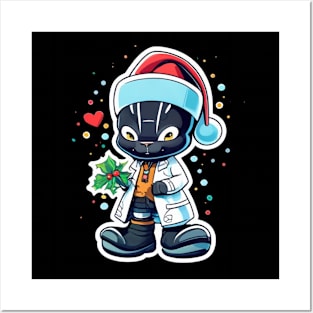 Christmas Super Hero Stylized Dark Defender Cartoon Posters and Art